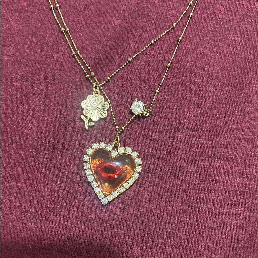 Gold Heart Pendant Necklace - Picture 2 of 3